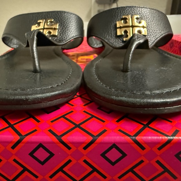 Tory Burch Black Leather Sandals - Picture 3 of 6